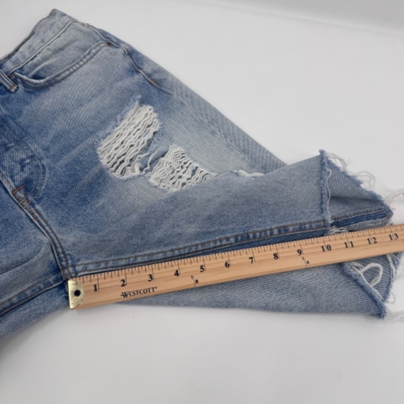 GRLFRND Jean Shorts Women 29 Blue Beverly Distressed Button Fly Light Wash Denim - Picture 13 of 14